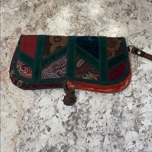 Lucky Brand Multicolor Paisley Pouch Clutch